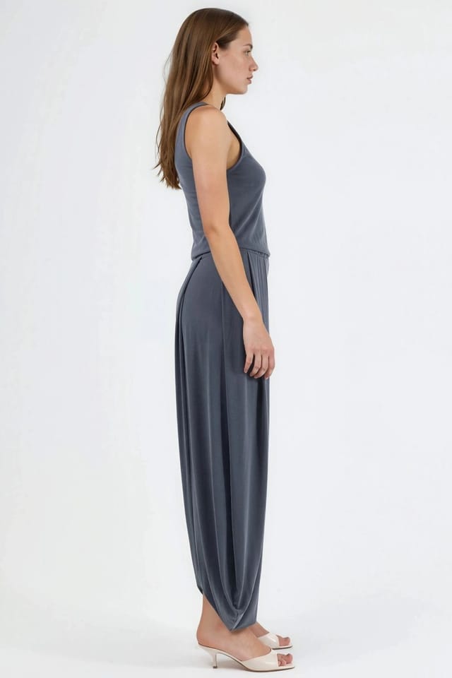 Busem Busem Women's Pleated Modal Jumpsuit in Dark Grey - 3