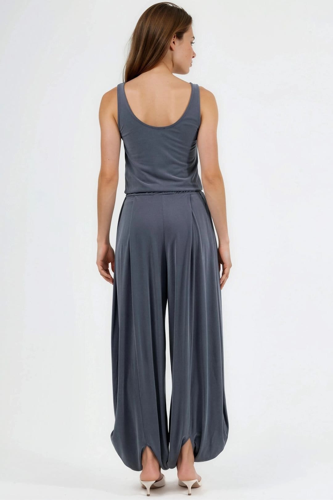 Busem Busem Women's Pleated Modal Jumpsuit in Dark Grey - 4