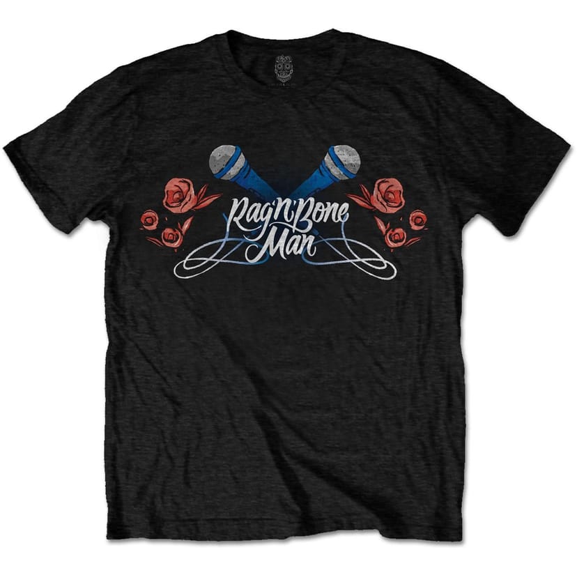 Rag N Bone Man Rag N Bone Man Men's Mics & Roses Cotton T-Shirt in Black - 1