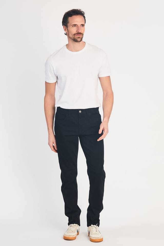 French Connection French Connection Men's Cotton Five-Pocket Chino Trousers in Black - 3