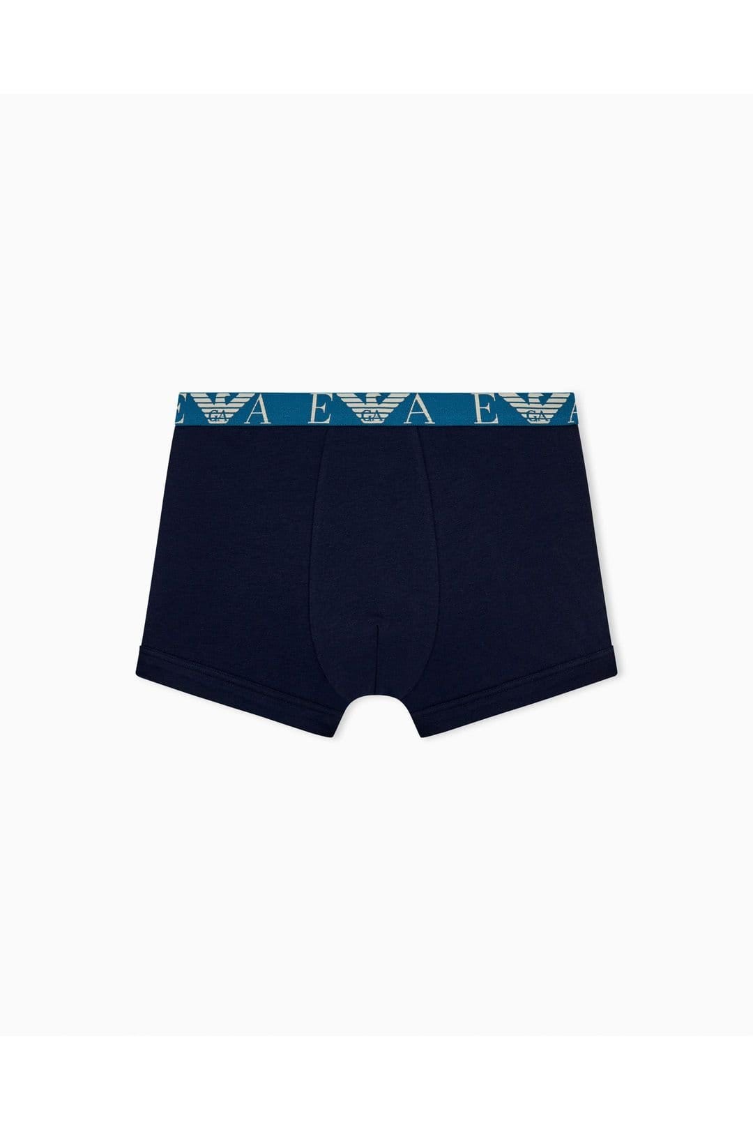 Emporio Armani Emporio Armani Men's 3 Pack Cotton Trunks Navy Multi Wb - 4