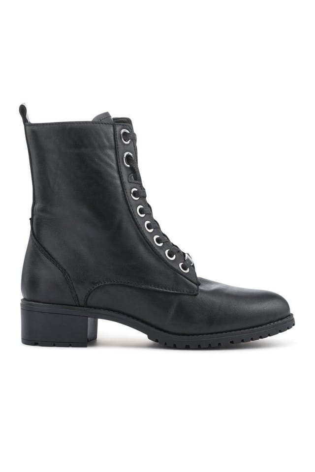Jones Bootmaker Jones Bootmaker Women's Maura Leather Block Heel Boots in Black - 2