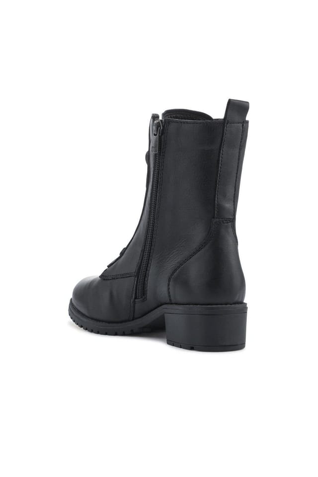 Jones Bootmaker Jones Bootmaker Women's Maura Leather Block Heel Boots in Black - 3