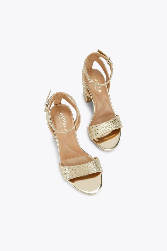 Carvela Carvela Women's 'Kianni Wide Fit' Fabric Heels in Gold - 2