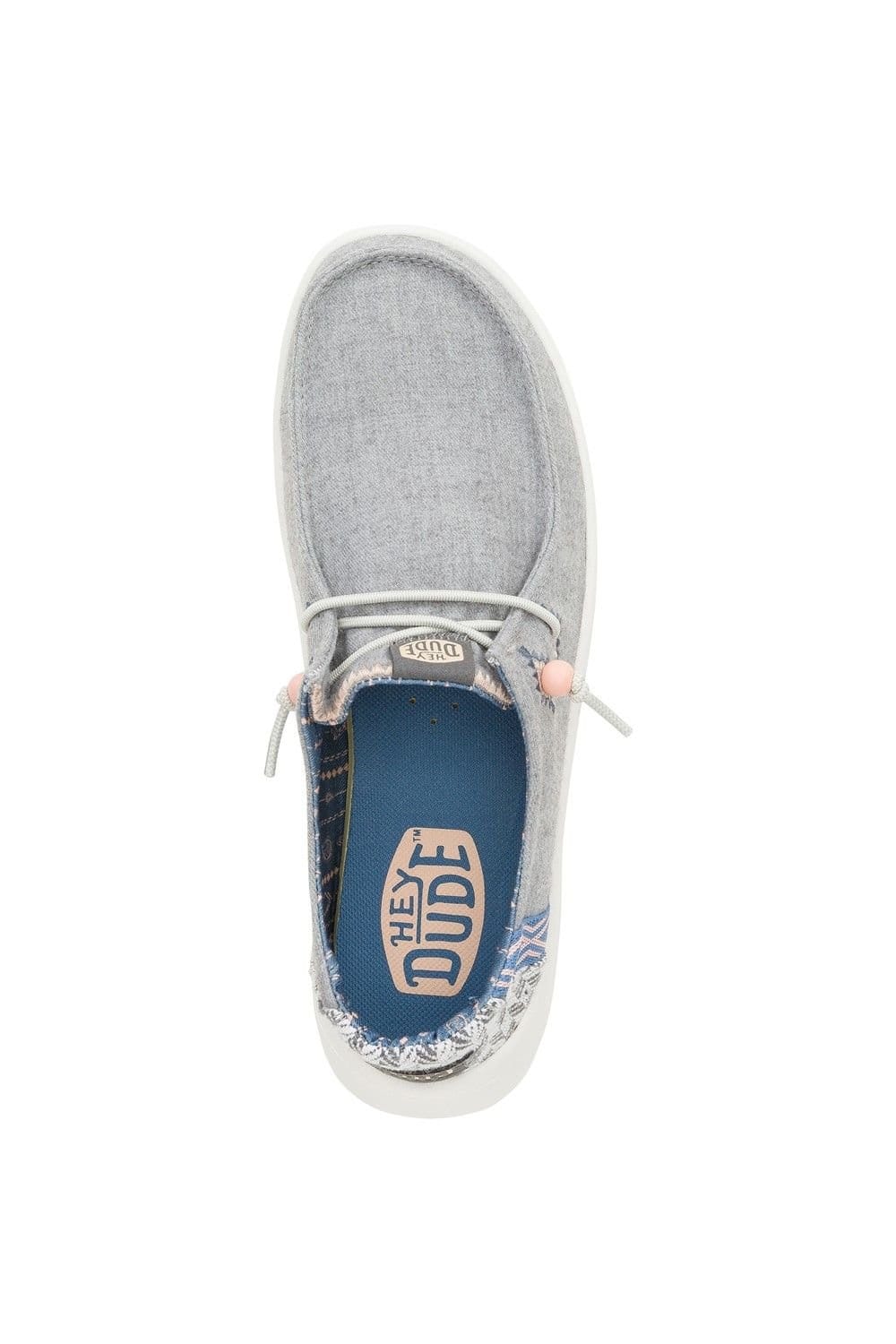 Hey Dude Hey Dude Women's Wendy Peak Chambray Woven Shoes in Grey - 4