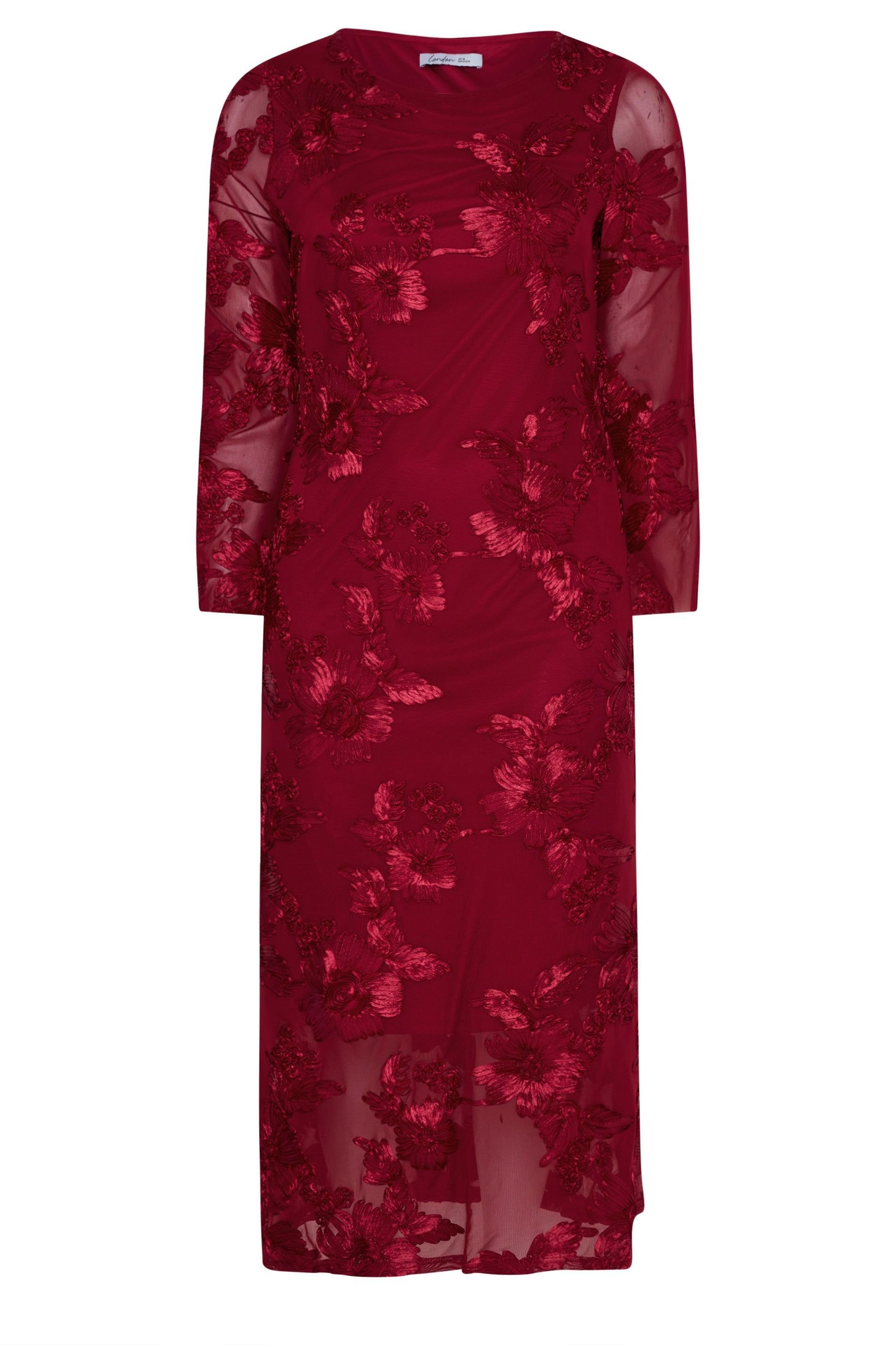 Yours Yours Women's Floral Cornelli Maxi Dress in Dark Red - 2