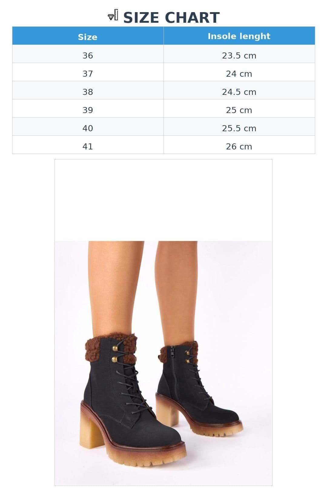 Love Lace Love Lace Women's Alona Fur Trim Ankle Boots with Comfortable Stable Heel in Black - 4