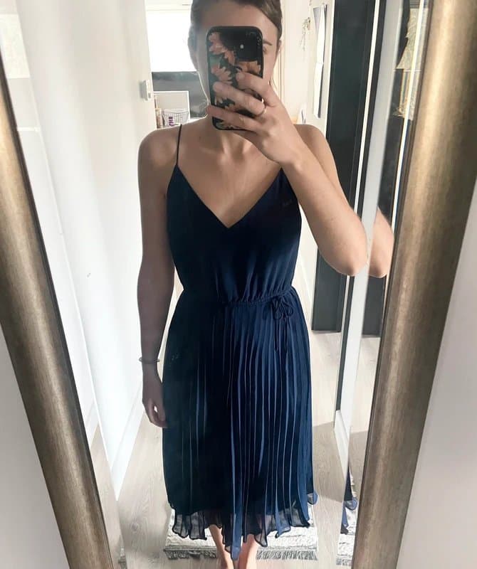 ASOS Design Navy wedding guest dress
