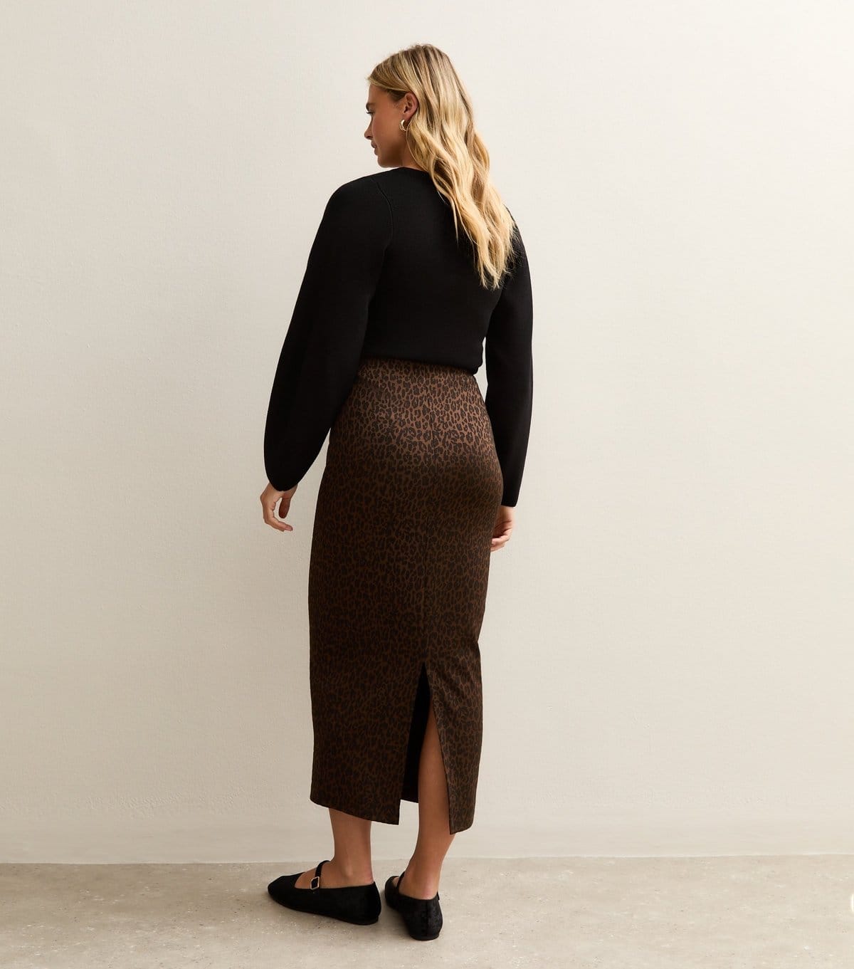 New Look Women's Maternity Leopard Print Jacquard Midi Skirt New Look - 4