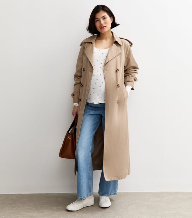 New Look Women's Maternity Cream Rib Leaf Print Long Sleeve Top New Look - 3