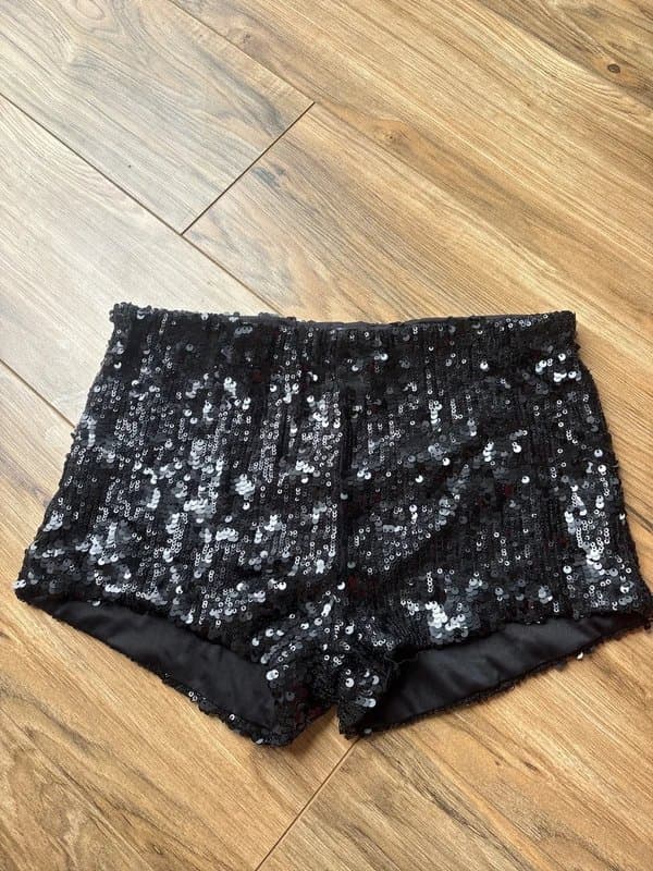 Bershka Bershka black sequin shorts size eur small