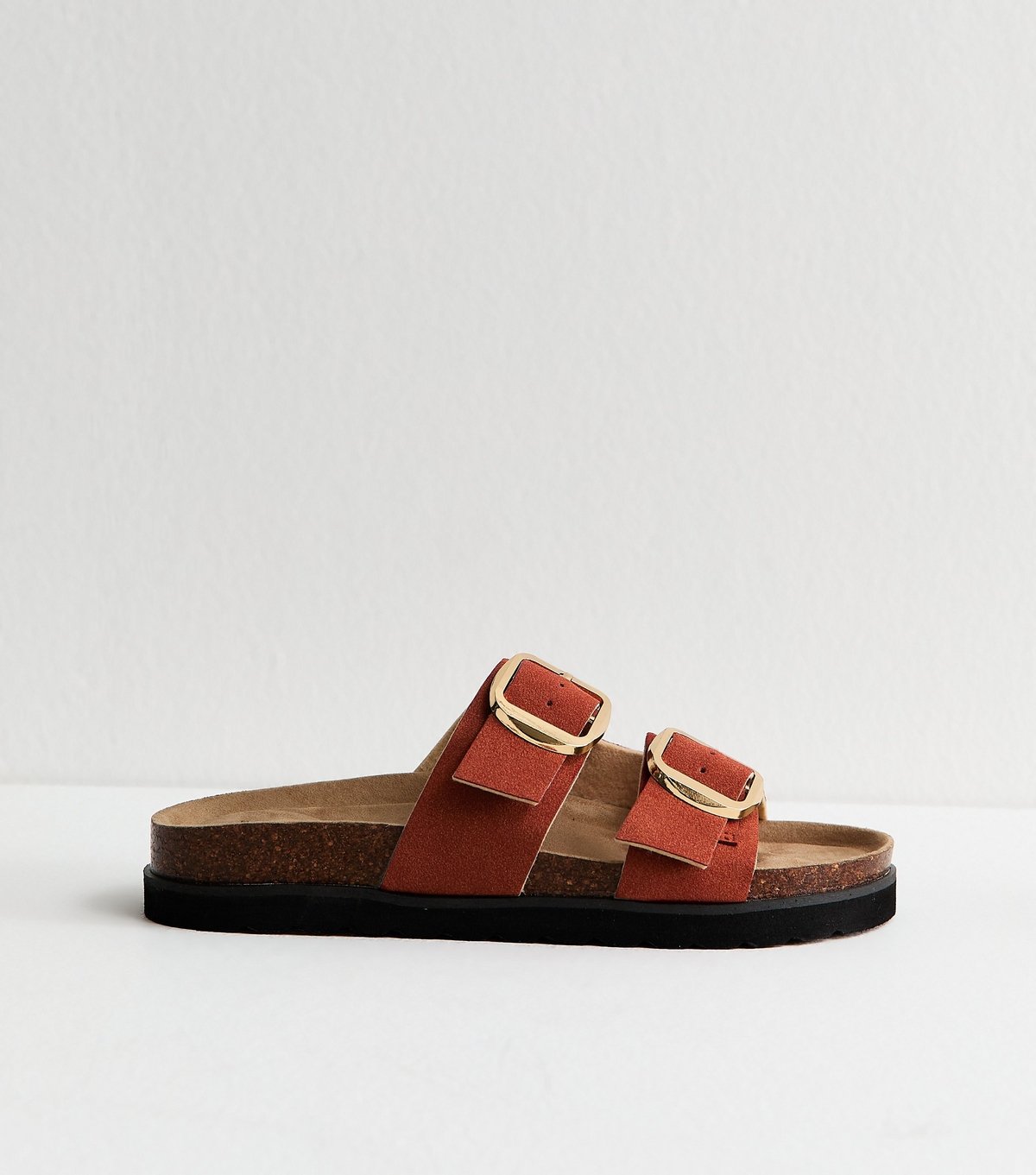 New Look Women's Rust Cork Sole Double Strap Mule Sandals Vegan New Look - 4