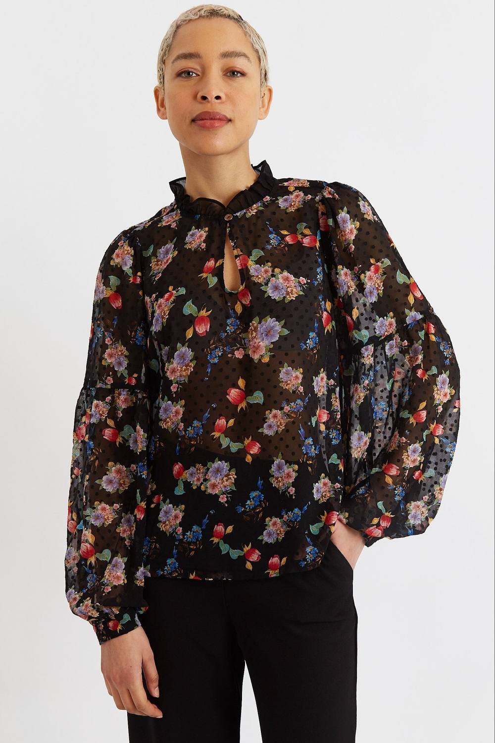 Louche Louche Women's Masha Carpathian Florals Print Long Sleeve Blouse - 2