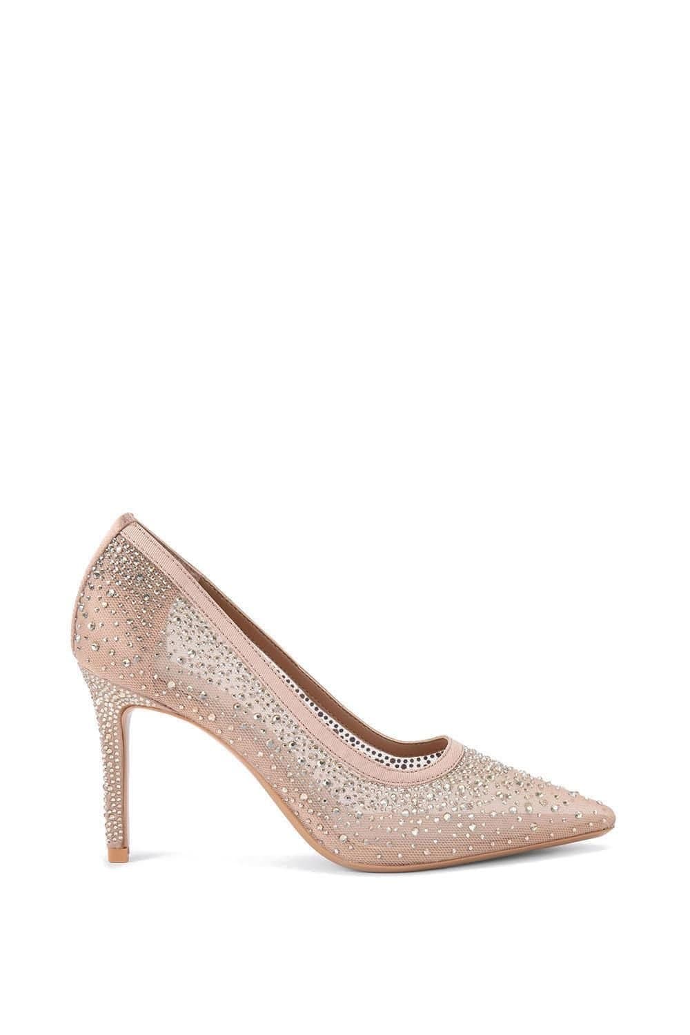 Carvela Carvela Blush Mesh Crystal Stiletto Heels