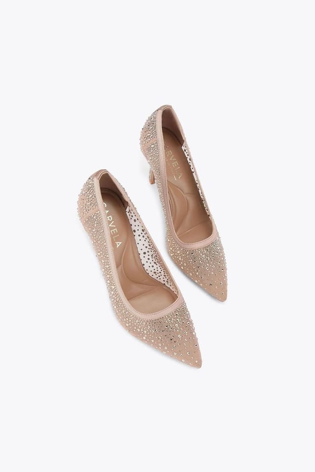 Carvela Carvela Women's 'Lovebird Mesh' Fabric Heels in Pale Pink - 2