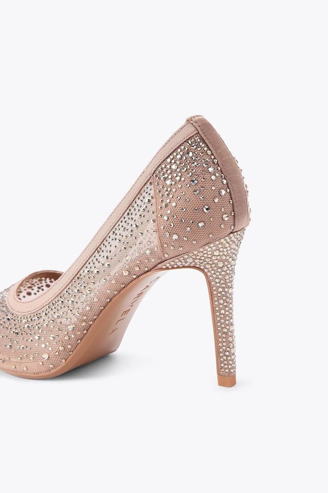 Carvela Carvela Women's 'Lovebird Mesh' Fabric Heels in Pale Pink - 3