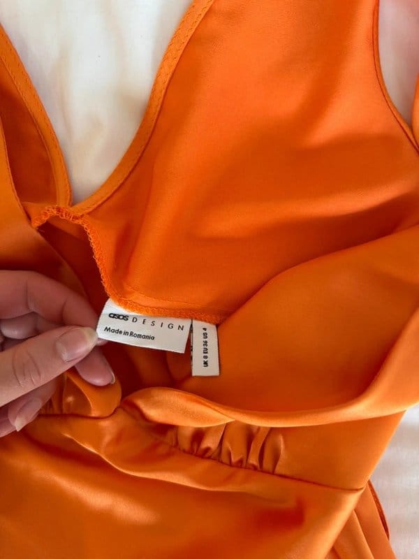 ASOS Design Orange Satin Cami Top