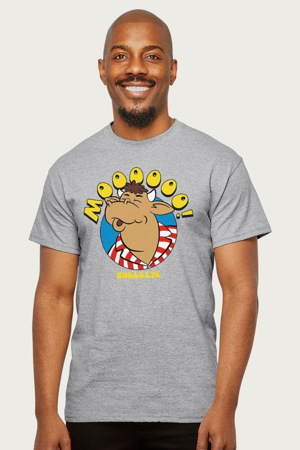 Bullseye Bullseye Men's Moooooo T-Shirt in Mid Grey