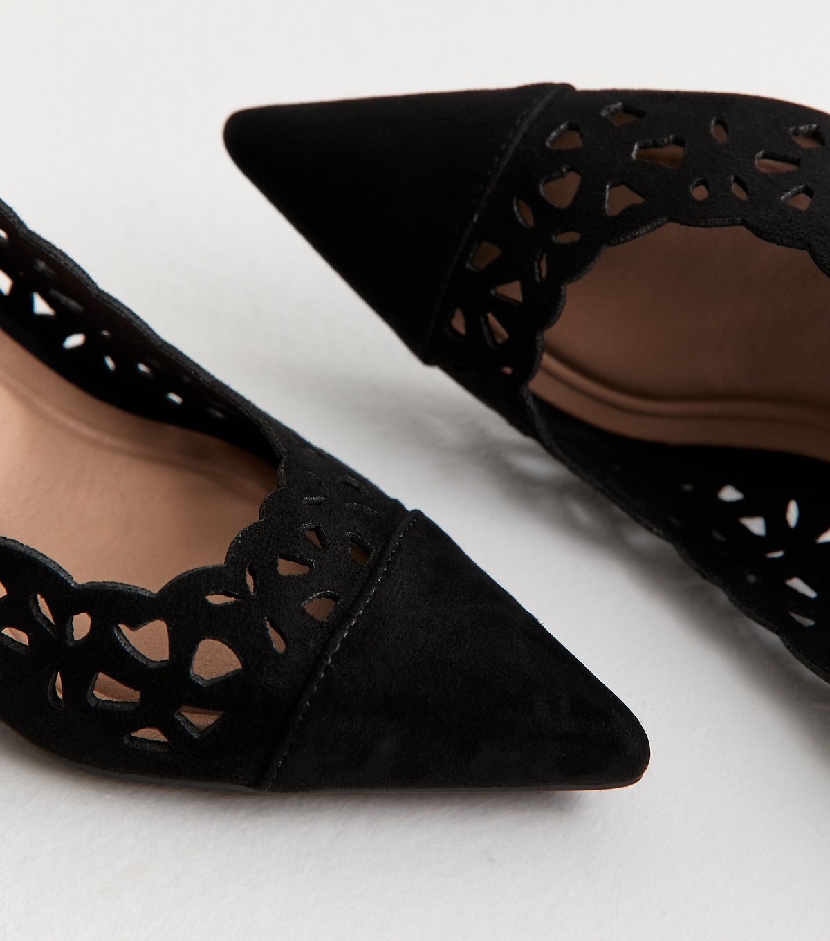 New Look Women's Black Laser Cut Stiletto Court Shoes Vegan New Look - 3