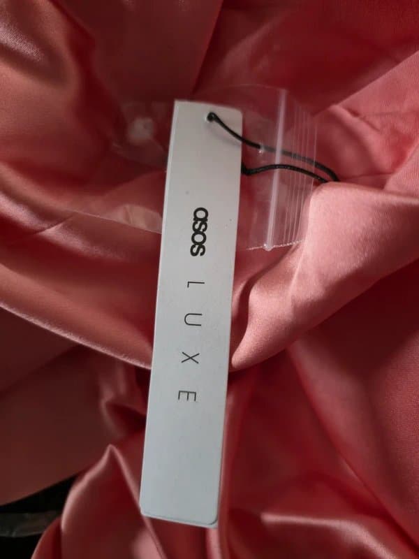 ASOS Asos Luxe size 6 satin extreme drape one shoulder top in pink