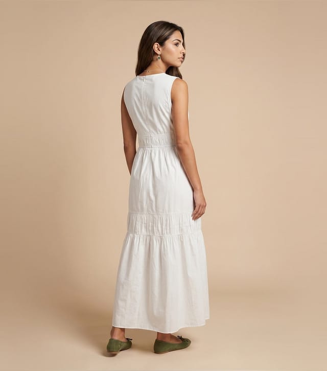 Urban Bliss Women's White Cotton Poplin Ruched Maxi Dress Urban Bliss New Look - 3