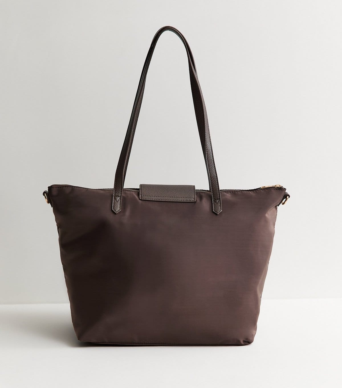 New Look Dark Brown Fabric Zip Top Tote Bag New Look - 4