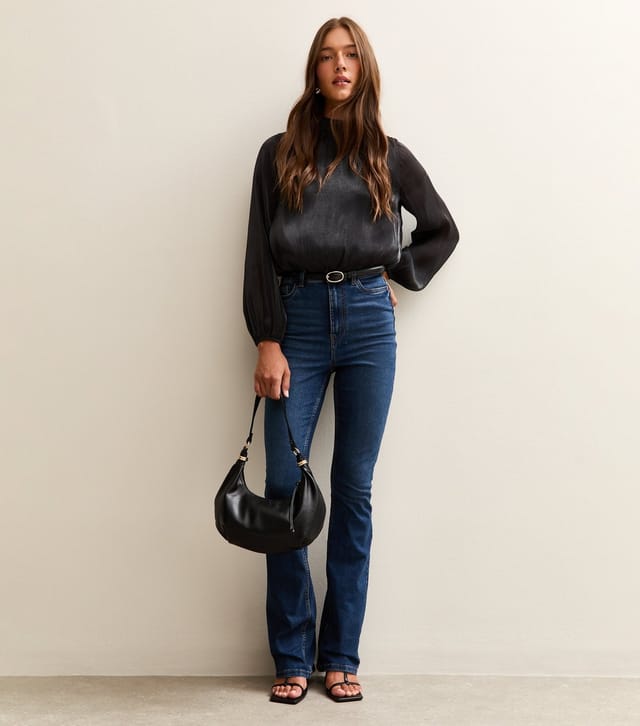 New Look Women's Black High Neck Bubble Hem Blouse New Look - 2