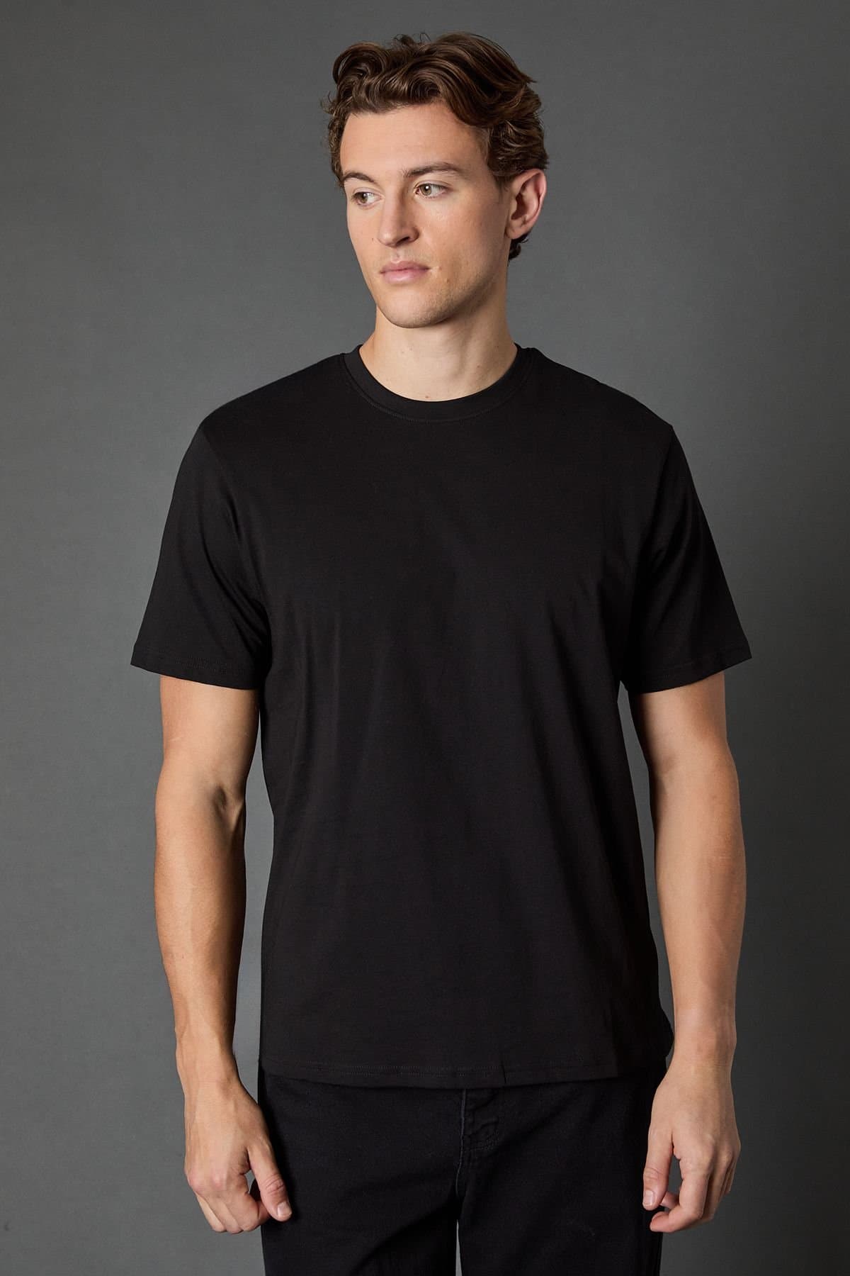 Burton Burton Men's Black Plain Crew Neck T-Shirt