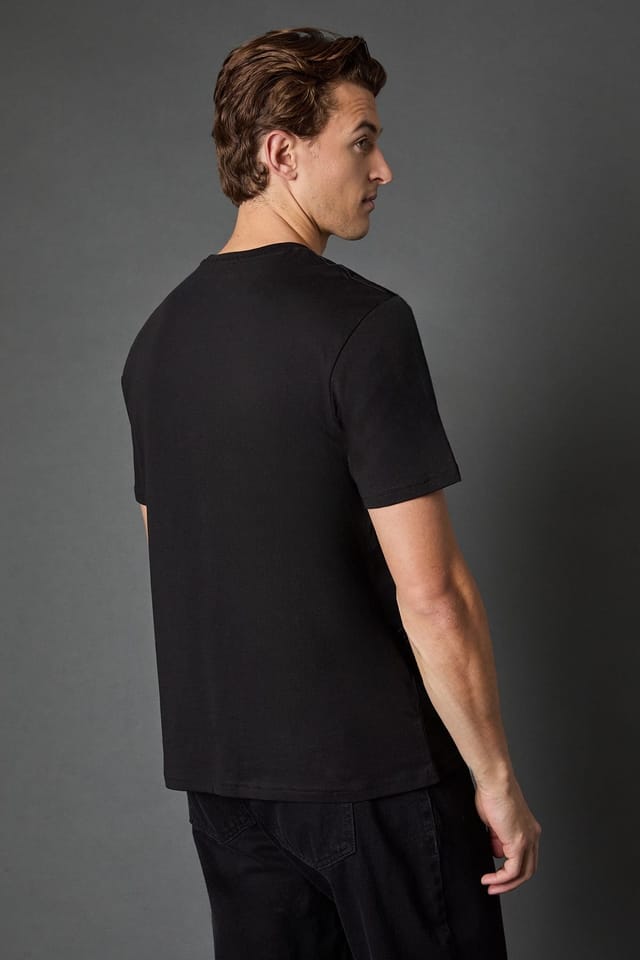 Burton Burton Men's Black Plain Crew Neck T-Shirt - 3