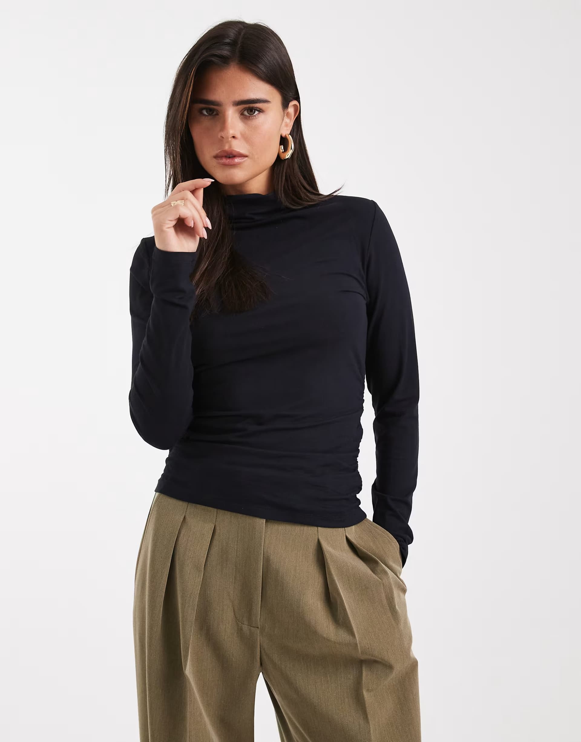 ASOS ASOS Levi's Nina High Neck Long Sleeve T-Shirt in Black