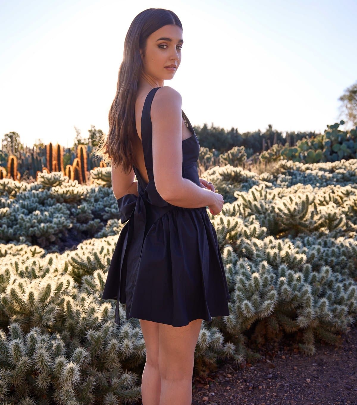 Pink Vanilla Pink Vanilla Black Bow Back Mini Dress