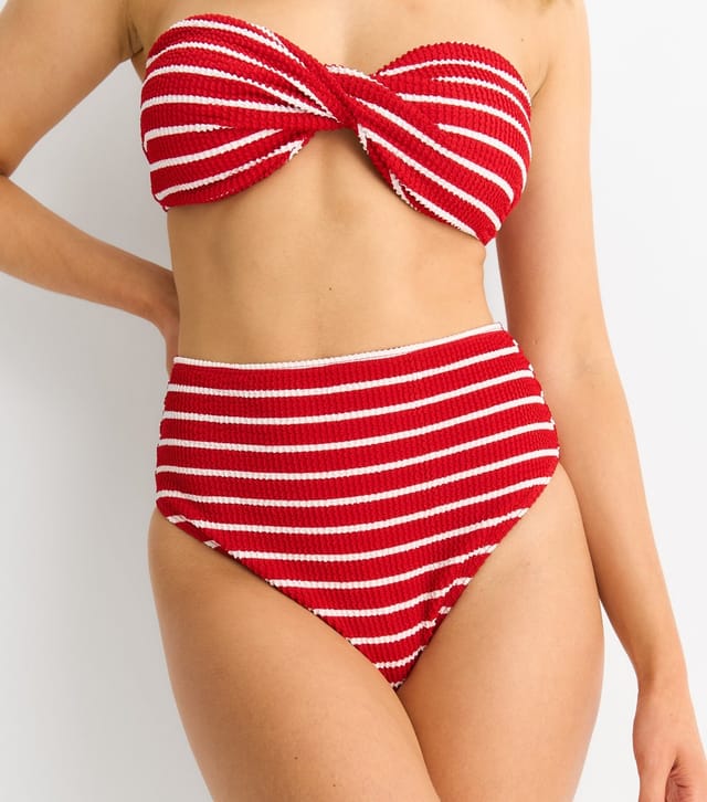 Gini London Women's Red Striped Bikini Bottoms Gini London New Look - 2
