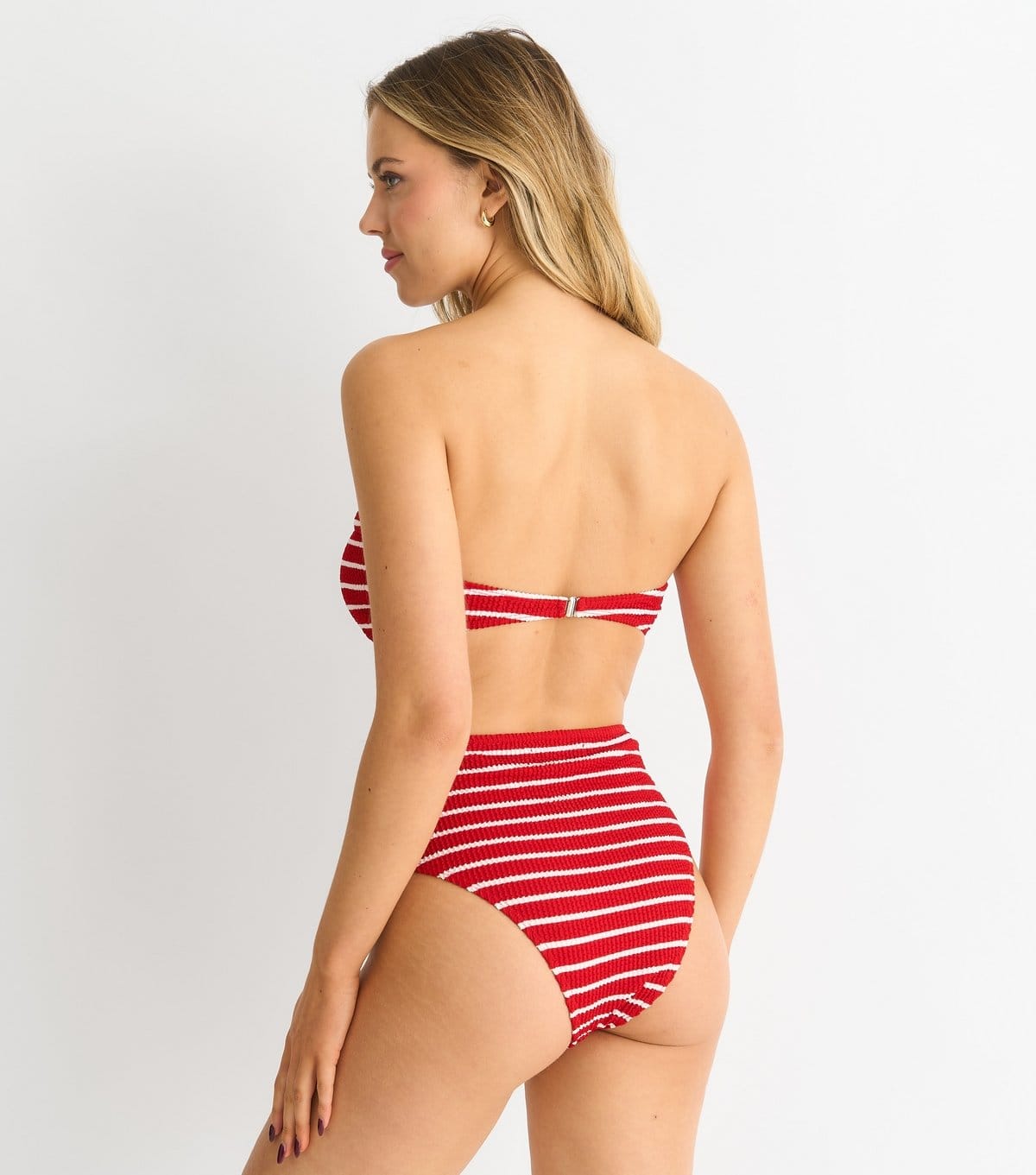Gini London Women's Red Striped Bikini Bottoms Gini London New Look - 4