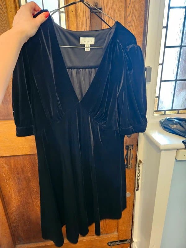 Topshop Black velvet Topshop tea dress