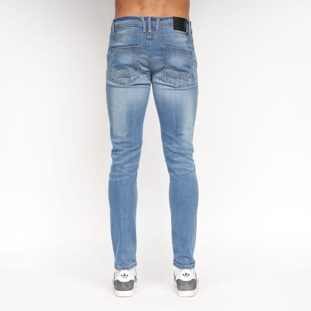 Duck&Cover Duck&Cover Tranfold Men's Slim-Fit Distressed Denim Jeans in Light Blue - 2