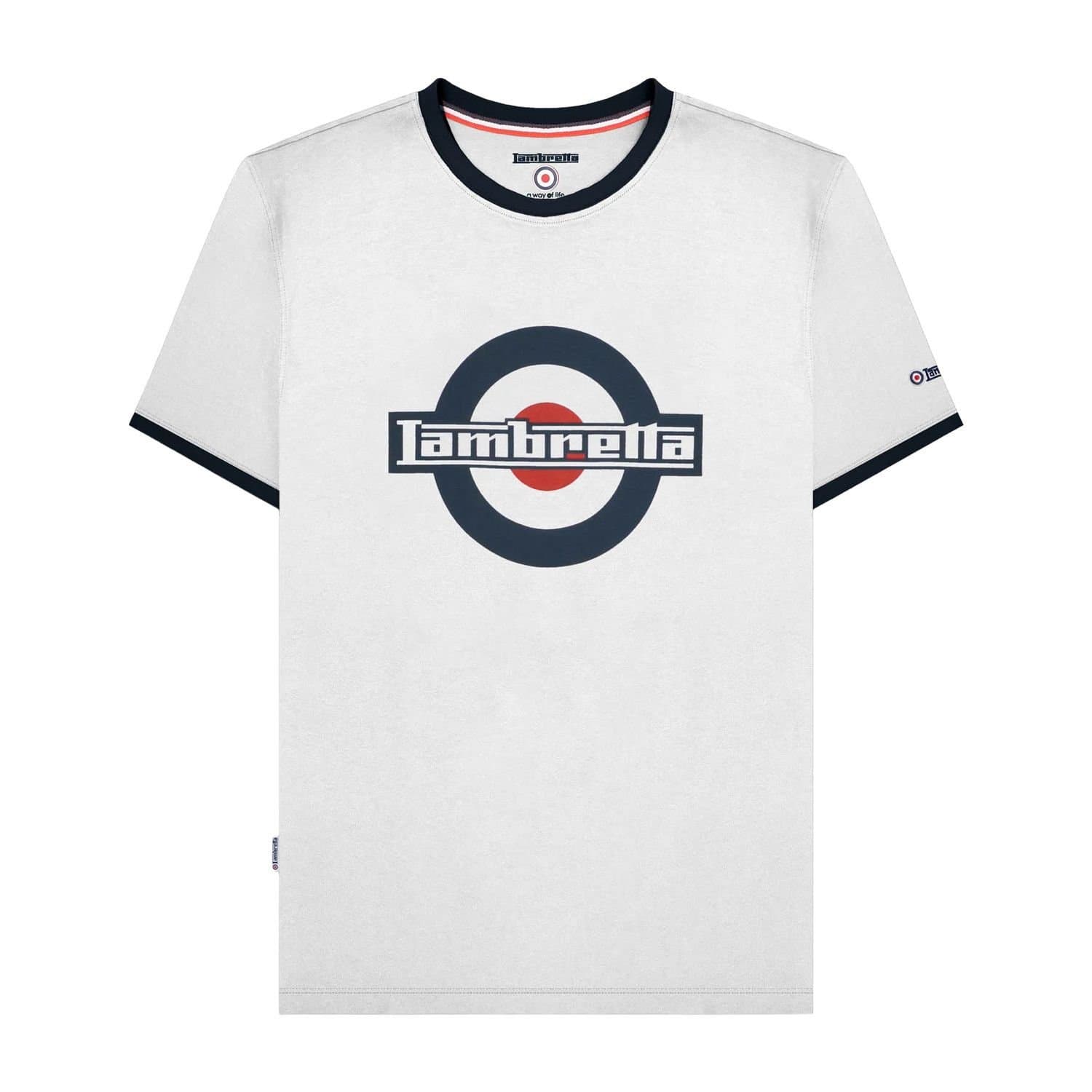 Lambretta Lambretta Men's SS25 Ringer Logo T-Shirt in Off-White