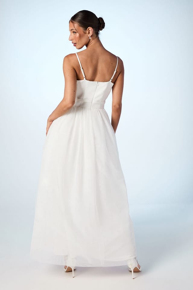 Coast Coast Women's Cowl Neck Corset Satin Wedding Dress in Ivory - 3