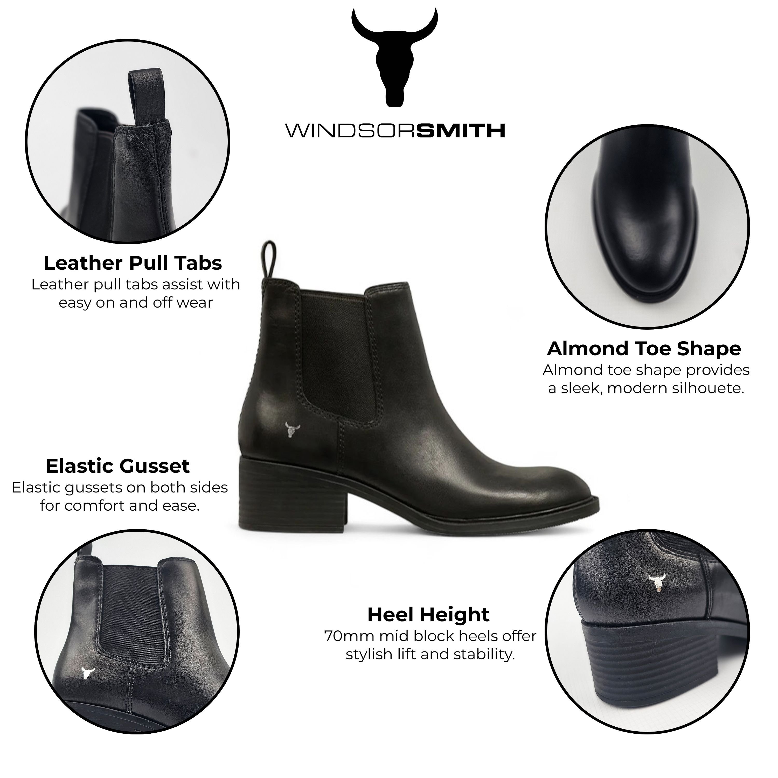 Windsor Smith Windsor Smith Women's Classic Leather Chelsea Boots - Replace in Black - 2
