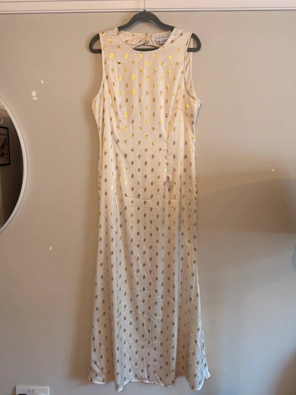 Never Fully Dressed Cream and Gold Dress UK14