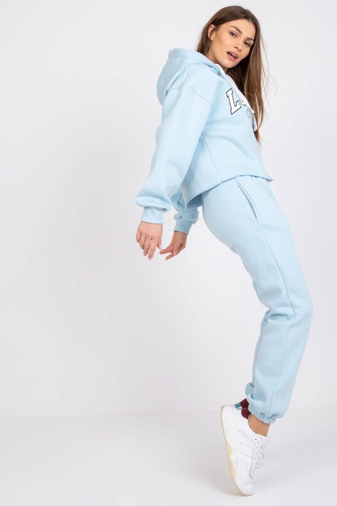 Love Lace Love Lace Women's Cotton Urban Tracksuit Set Hoodie & Pants in Blue - 4