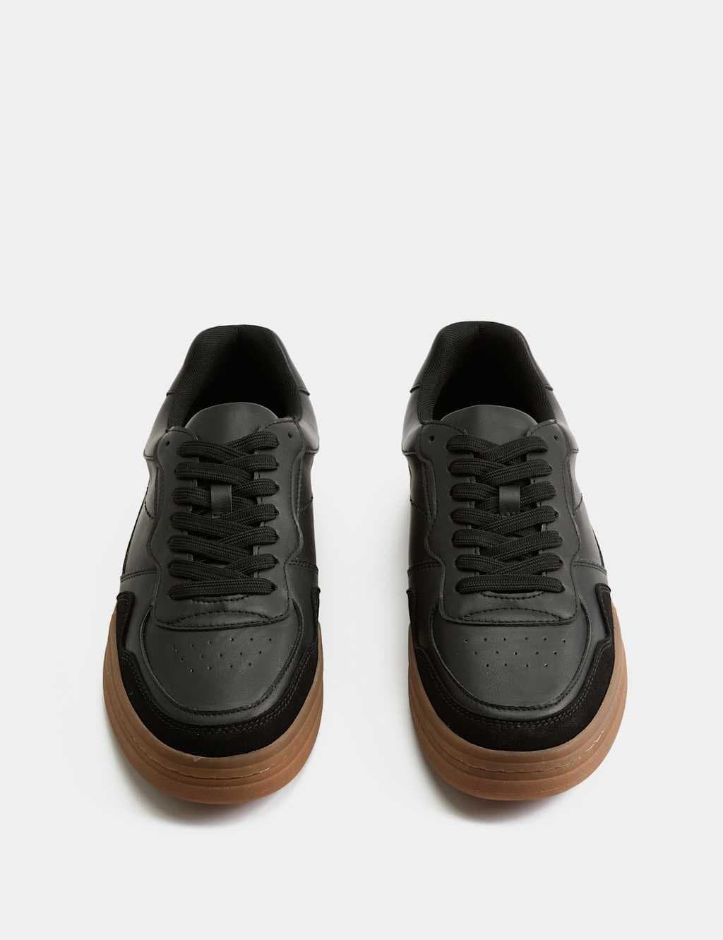 Marks & Spencer M&S Lace Up Club Trainers Black Mix