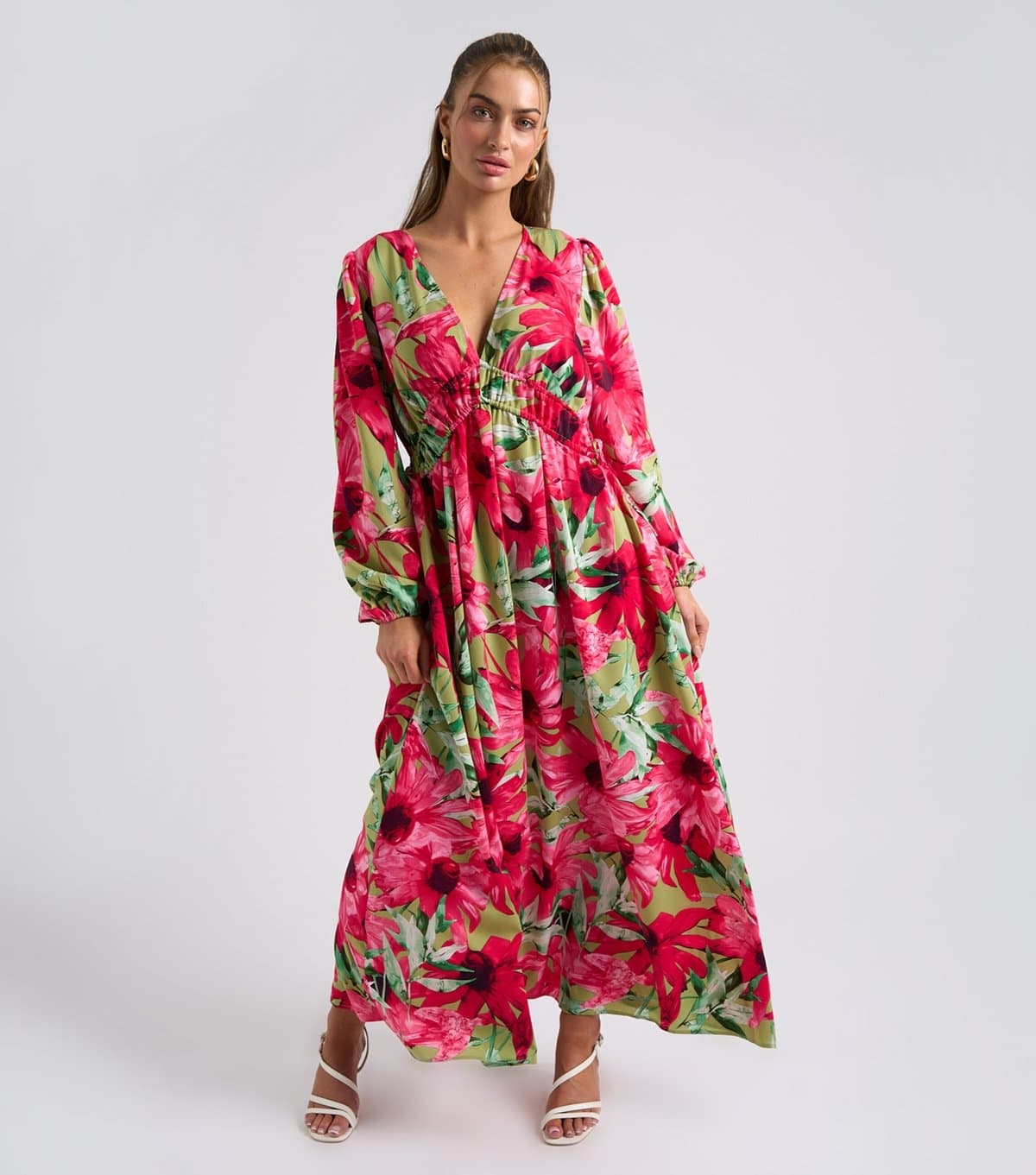 Urban Bliss Women's Pink Floral Smocked Maxi Dress Urban Bliss New Look