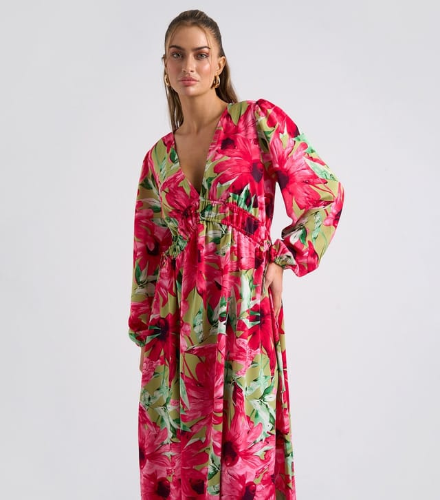 Urban Bliss Women's Pink Floral Smocked Maxi Dress Urban Bliss New Look - 2