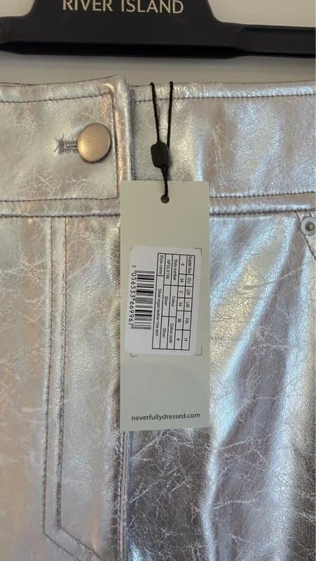 Never Fully Dressed Never Fully Dressed Silver Mini Skirt – Size 6