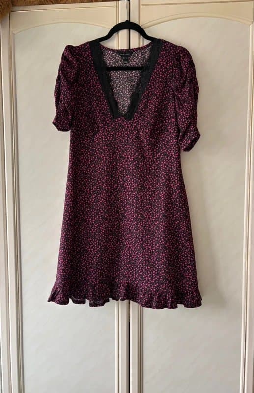 New Look New Look Pink & Black Mini Dress size 14