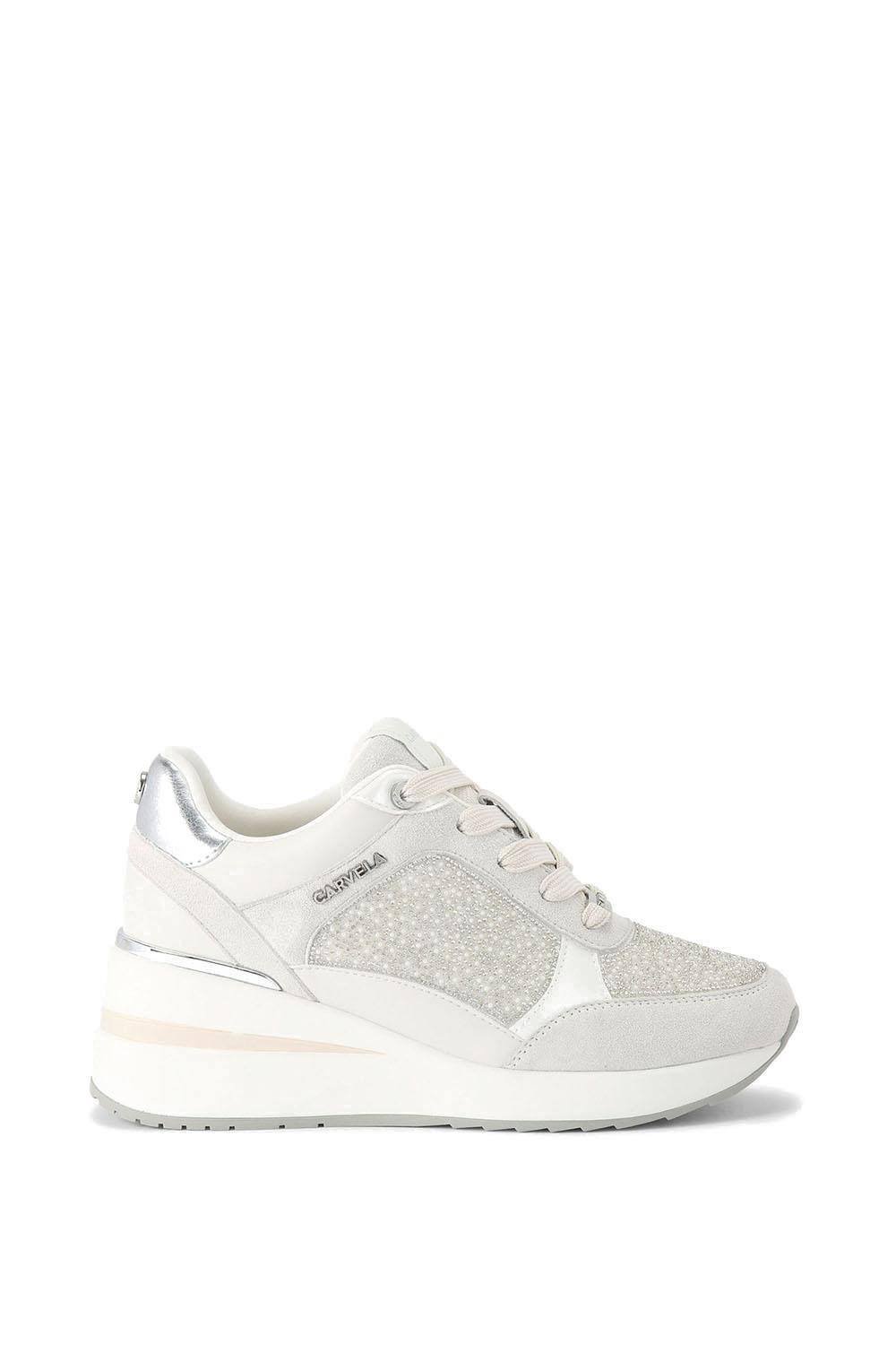 Carvela Carvela Women's 'High Rise Pearl' Trainers in White - 2