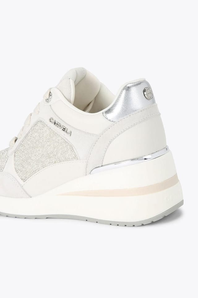 Carvela Carvela Women's 'High Rise Pearl' Trainers in White - 3