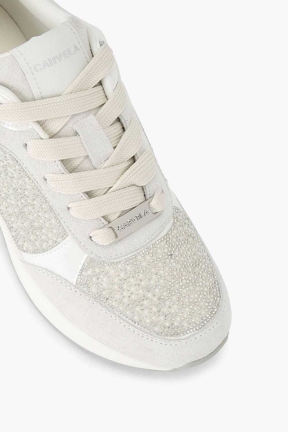 Carvela Carvela Women's 'High Rise Pearl' Trainers in White - 4