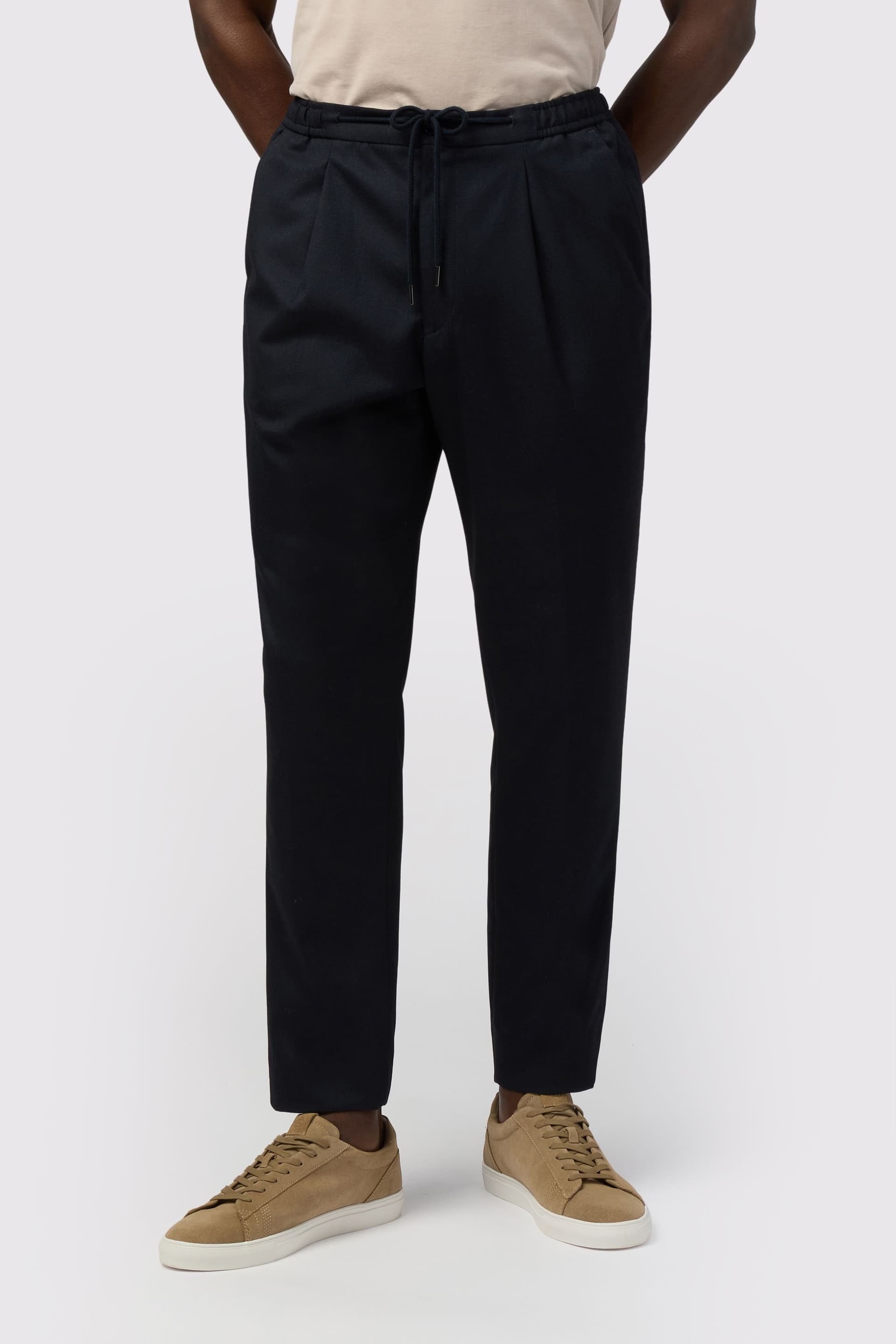 Melka Melka Men's Navy Twill Drawstring Trousers