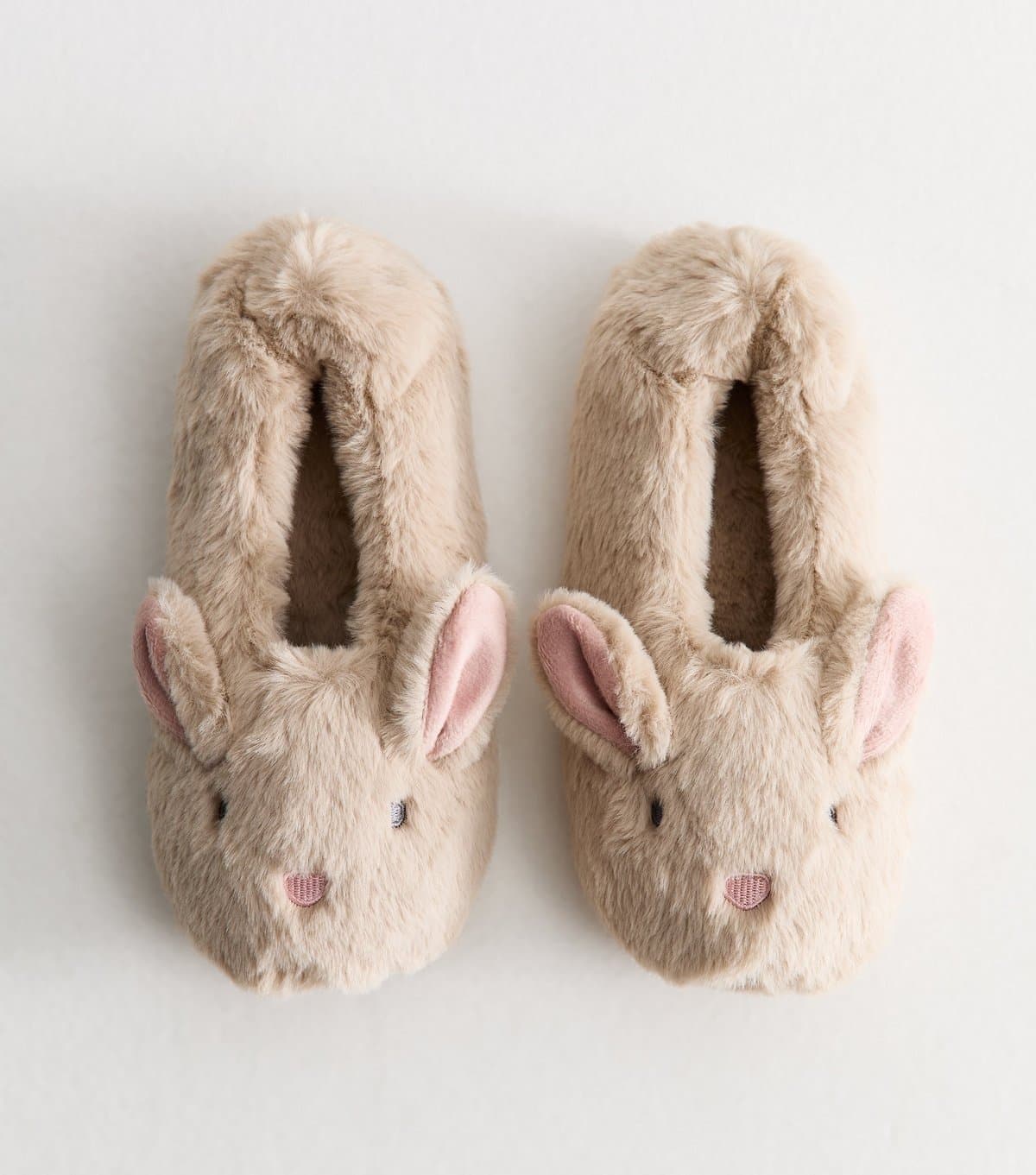 New Look Women's Grey Faux Fur Bunny Shaped Slippers New Look